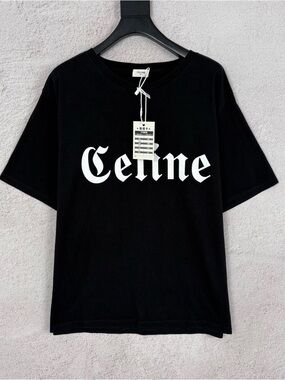 🚩steal Celine Black Logo Short-Sleeve Men's T-Shirt